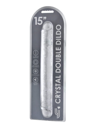 n12190 loving joy 15 inch double ended dildo clear new pkg