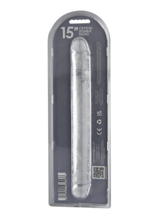 n12190 loving joy 15 inch double ended dildo clear new pkg bk