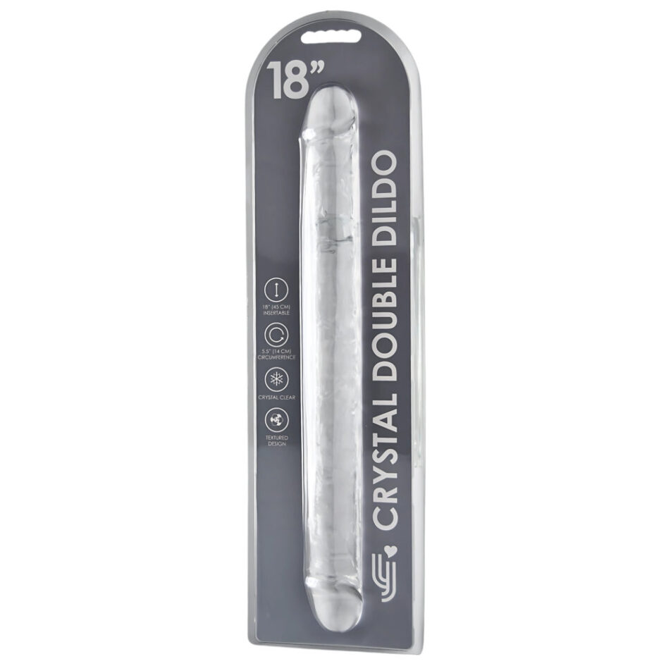 n12191 loving joy 18 inch double ended dildo clear new pkg