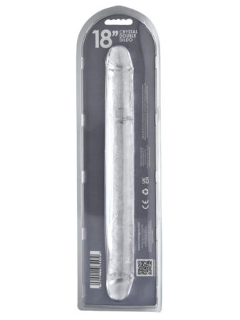 n12191 loving joy 18 inch double ended dildo clear new pkg bk