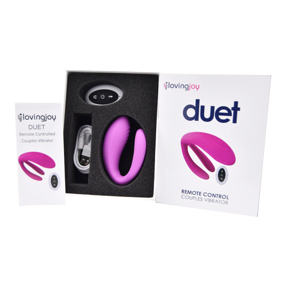 n12198 loving joy duet remote controlled couples vibrator pkg 2