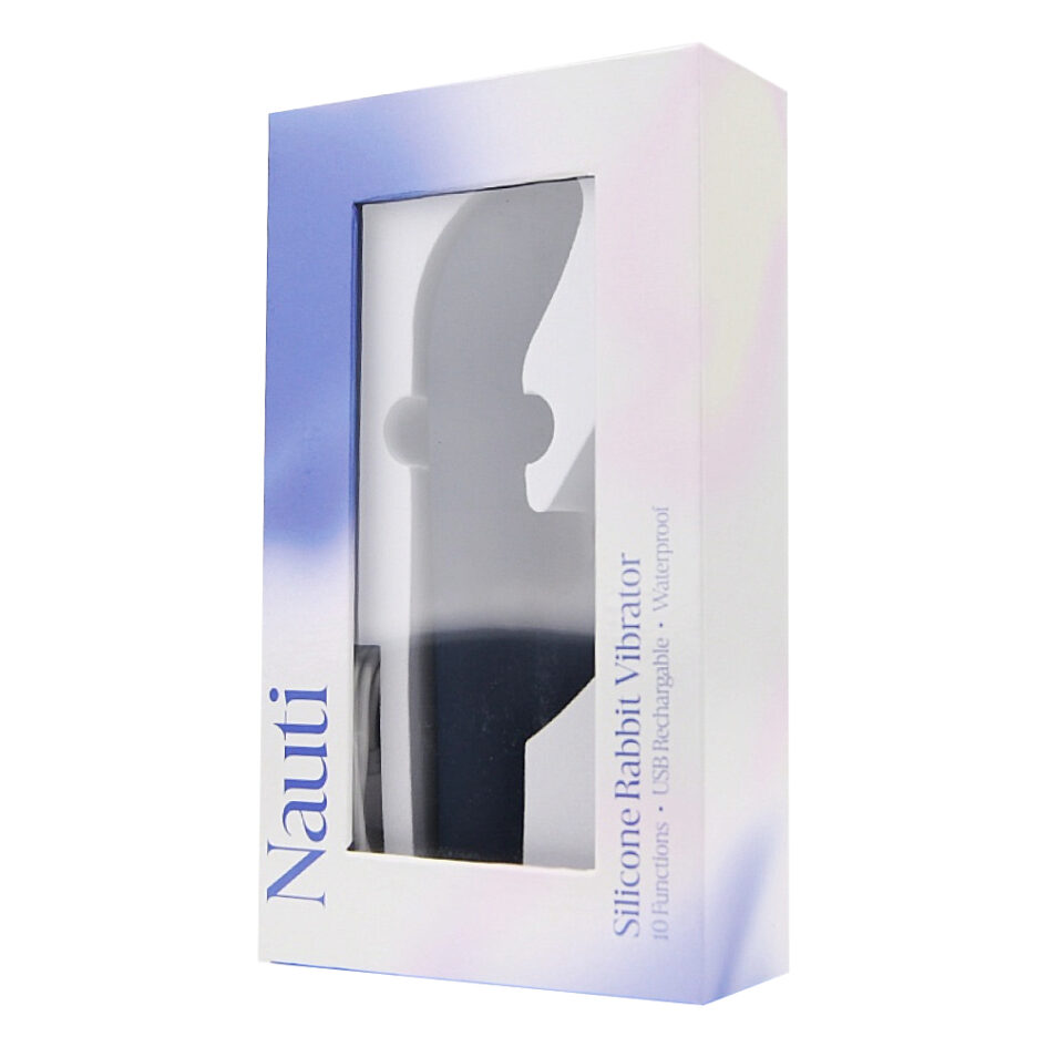 n12255 nauti silicone rabbit vibrator pkg 1