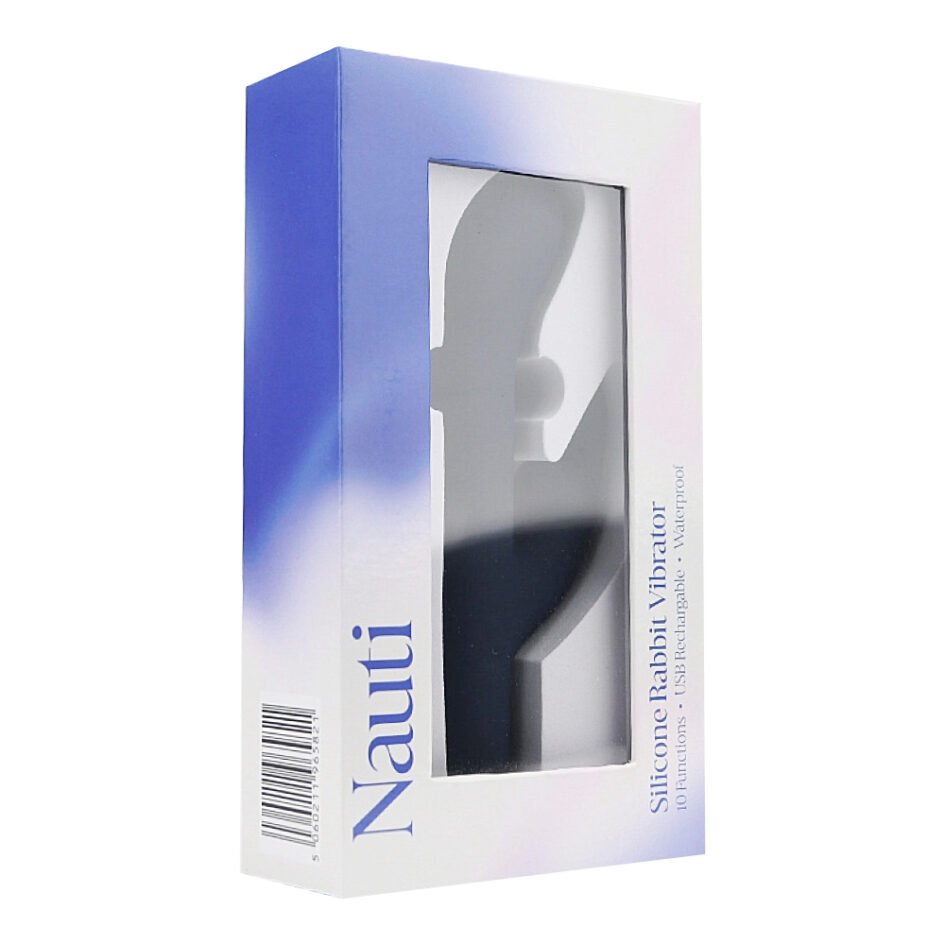 n12255 nauti silicone rabbit vibrator pkg 2