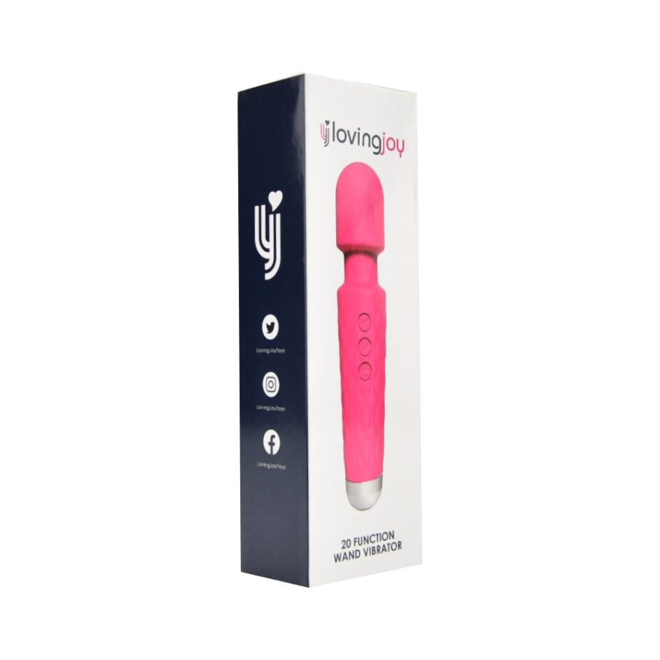 n12264 loving joy 20 function wand vibrator pink pkg 1
