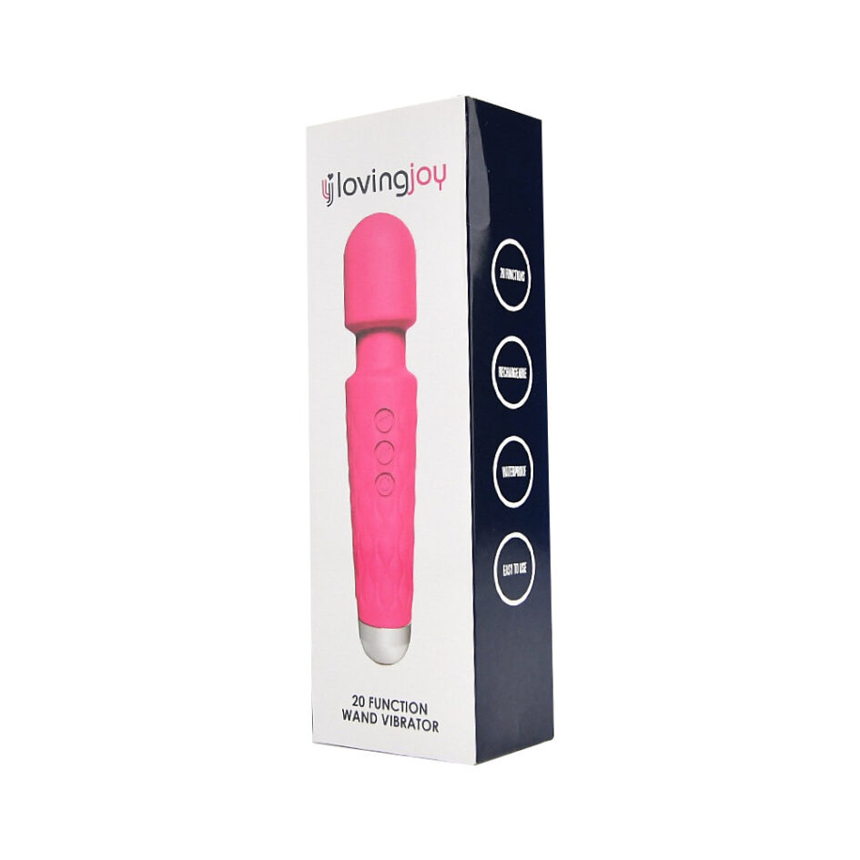 n12264 loving joy 20 function wand vibrator pink pkg 2