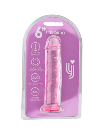 n12302 loving joy 6 inch suction cup dildo pink pkg front