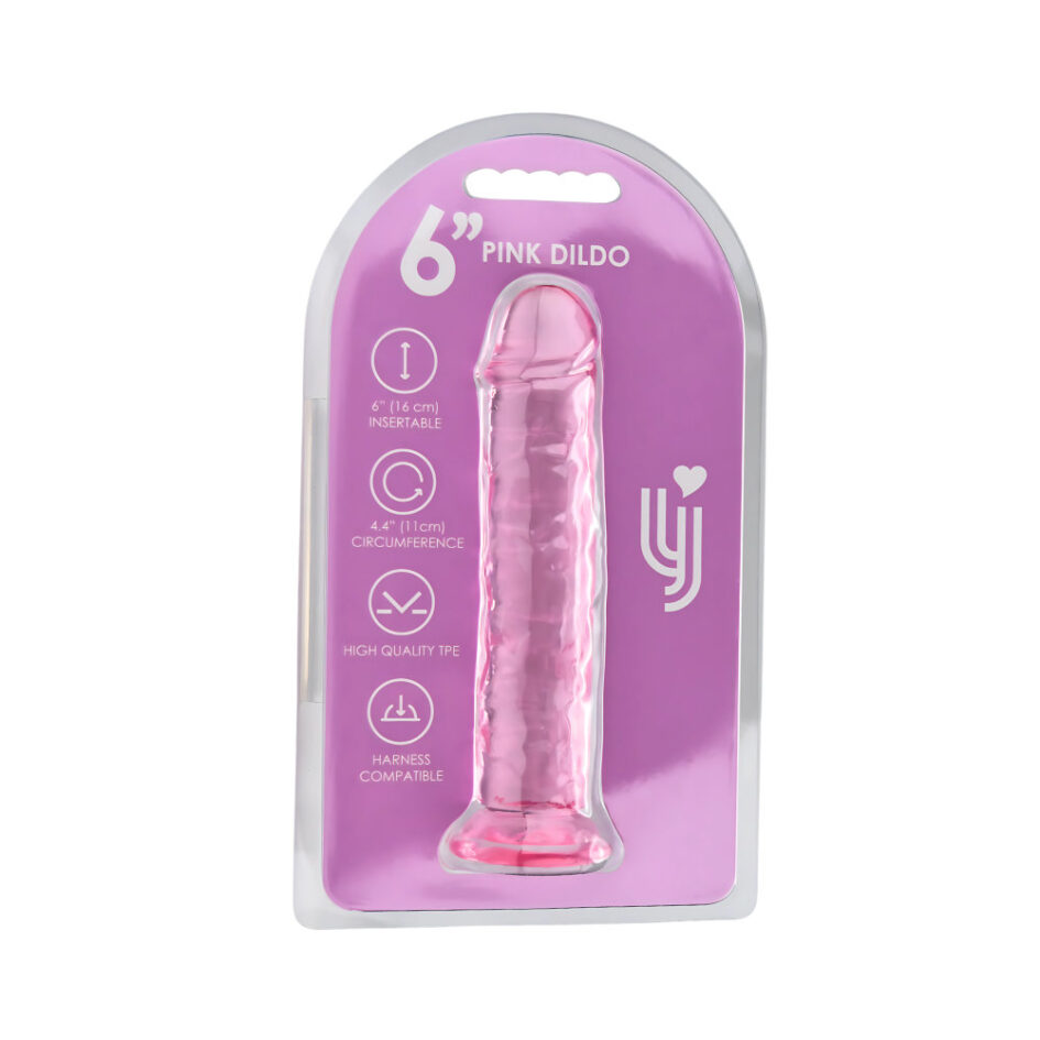 n12302 loving joy 6 inch suction cup dildo pink pkg front