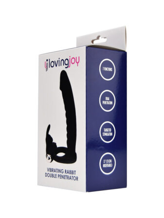 n12314 loving joy double fun vibrating rabbit double penetration strap on pkg 1