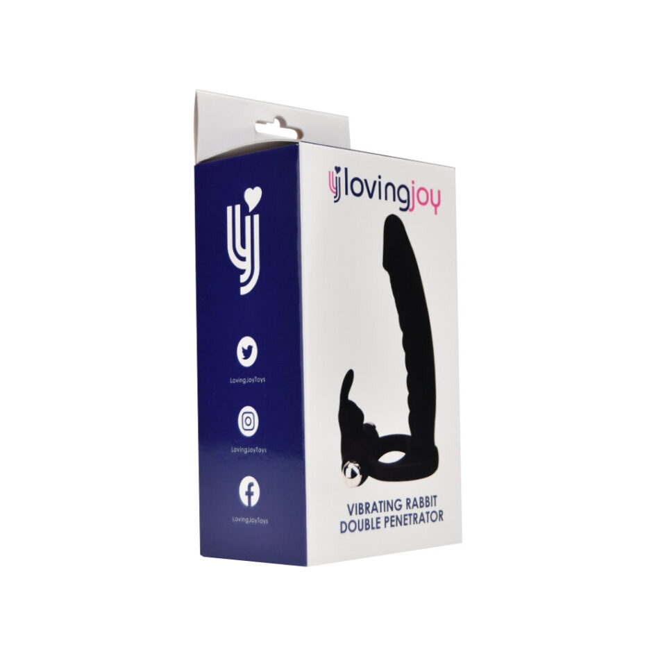 n12314 loving joy double fun vibrating rabbit double penetration strap on pkg 2