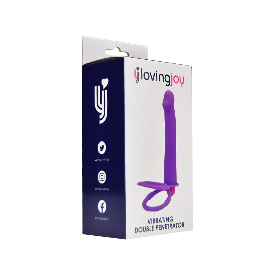 n12315 loving joy double penetration strap on vibrator pkg 1