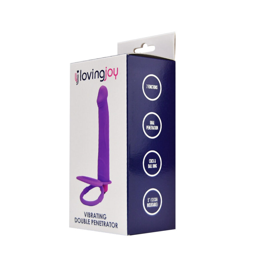 n12315 loving joy double penetration strap on vibrator pkg 2