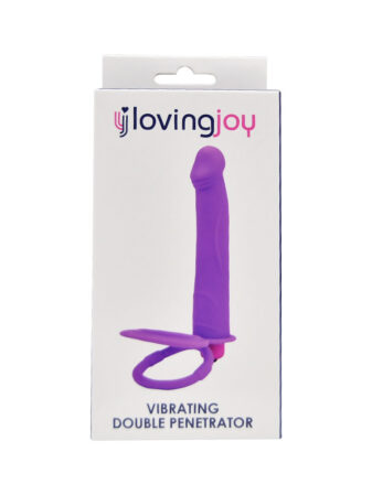 n12315 loving joy double penetration strap on vibrator pkg