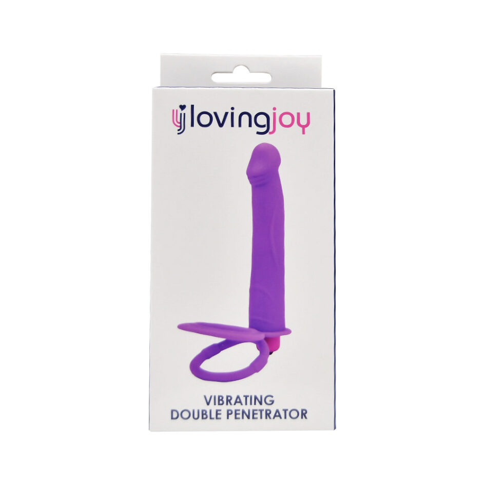n12315 loving joy double penetration strap on vibrator pkg