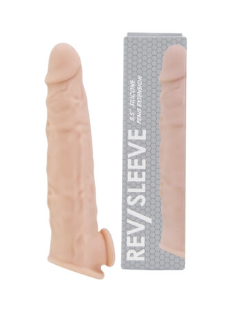 n12369 rev sleeves 8 5 inch realistic silicone penis extension sleeve duo
