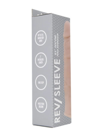 n12369 rev sleeves 8 5 inch realistic silicone penis extension sleeve pkg 1