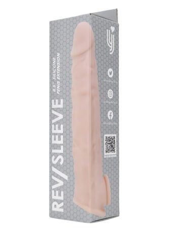 n12369 rev sleeves 8 5 inch realistic silicone penis extension sleeve pkg 2