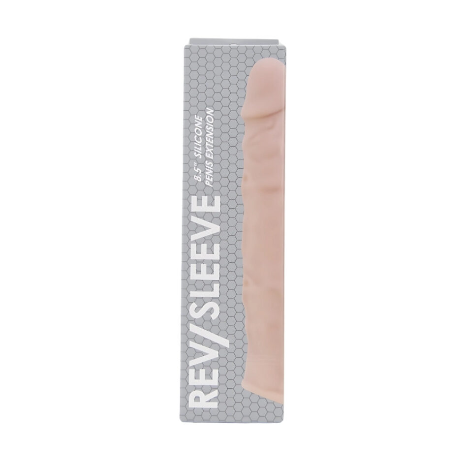 n12369 rev sleeves 8 5 inch realistic silicone penis extension sleeve pkg hr