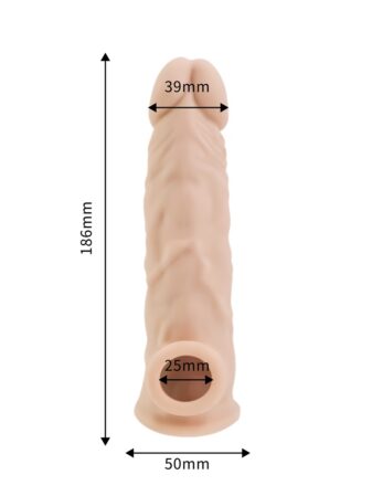 n12371 rev sleeves 7 5 inch girthy realistic silicone penis extension sleeve 5