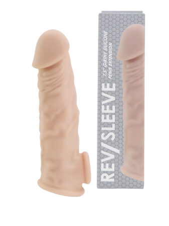 n12371 rev sleeves 7 5 inch girthy realistic silicone penis extension sleeve duo