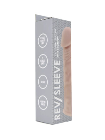 n12371 rev sleeves 7 5 inch girthy realistic silicone penis extension sleeve pkg 1