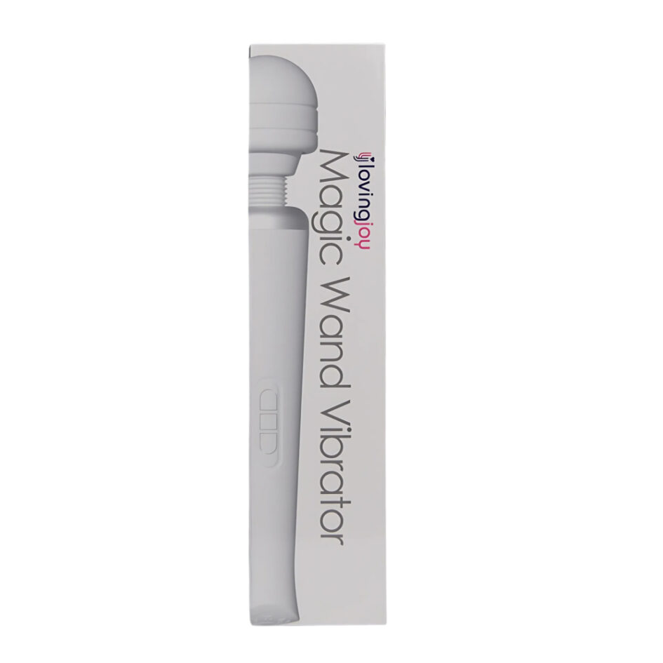 n12459 loving joy rechargeable magic wand vibrator white pkg