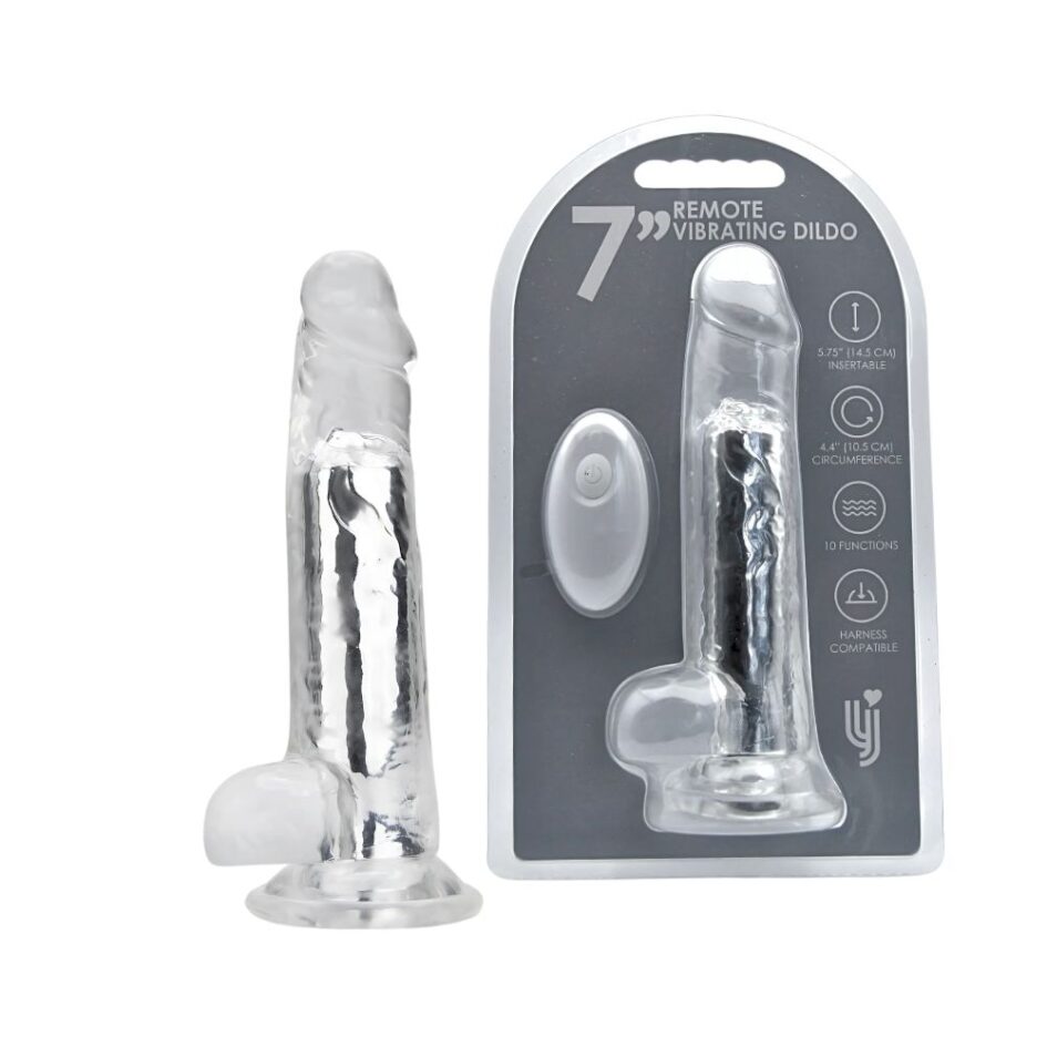 n12467 loving joy 7 inch remote vibrating dildo duo