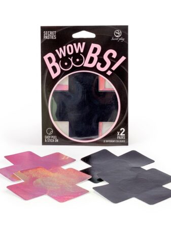 n12492 wow boobs cross nipple pasties 1