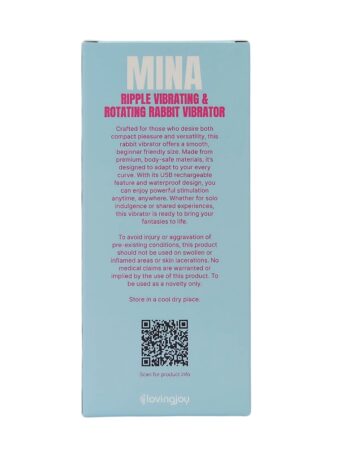 n12561 mina ripple vibrating rotating rabbit pkg back
