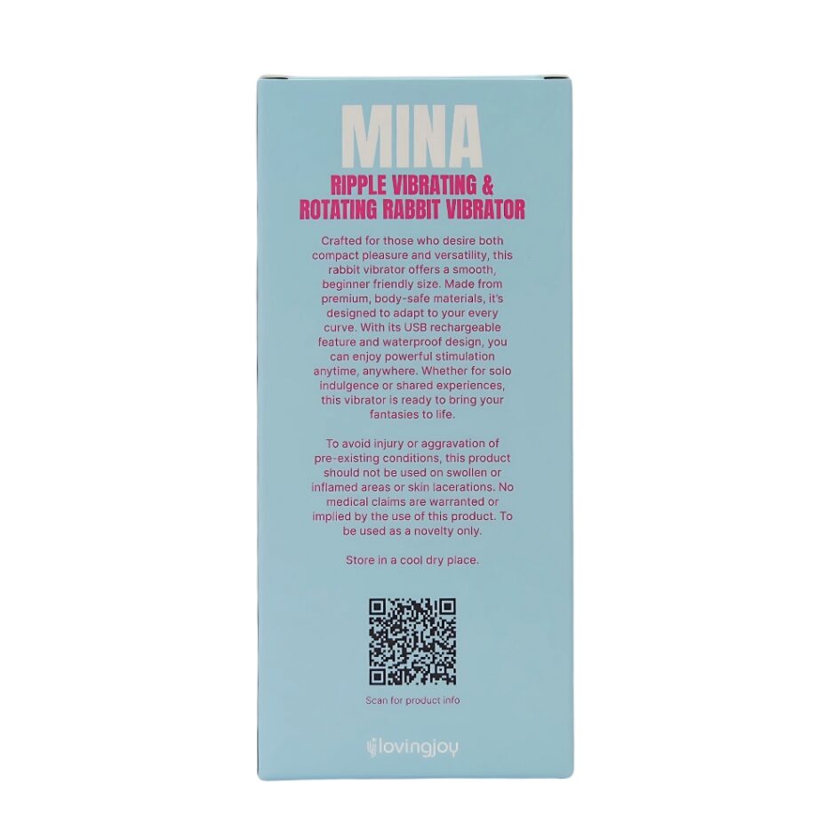 n12561 mina ripple vibrating rotating rabbit pkg back