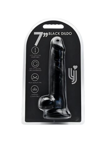 n12628 loving joy 7 inch dildo with balls black 4