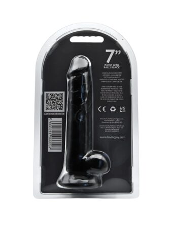 n12628 loving joy 7 inch dildo with balls black 5