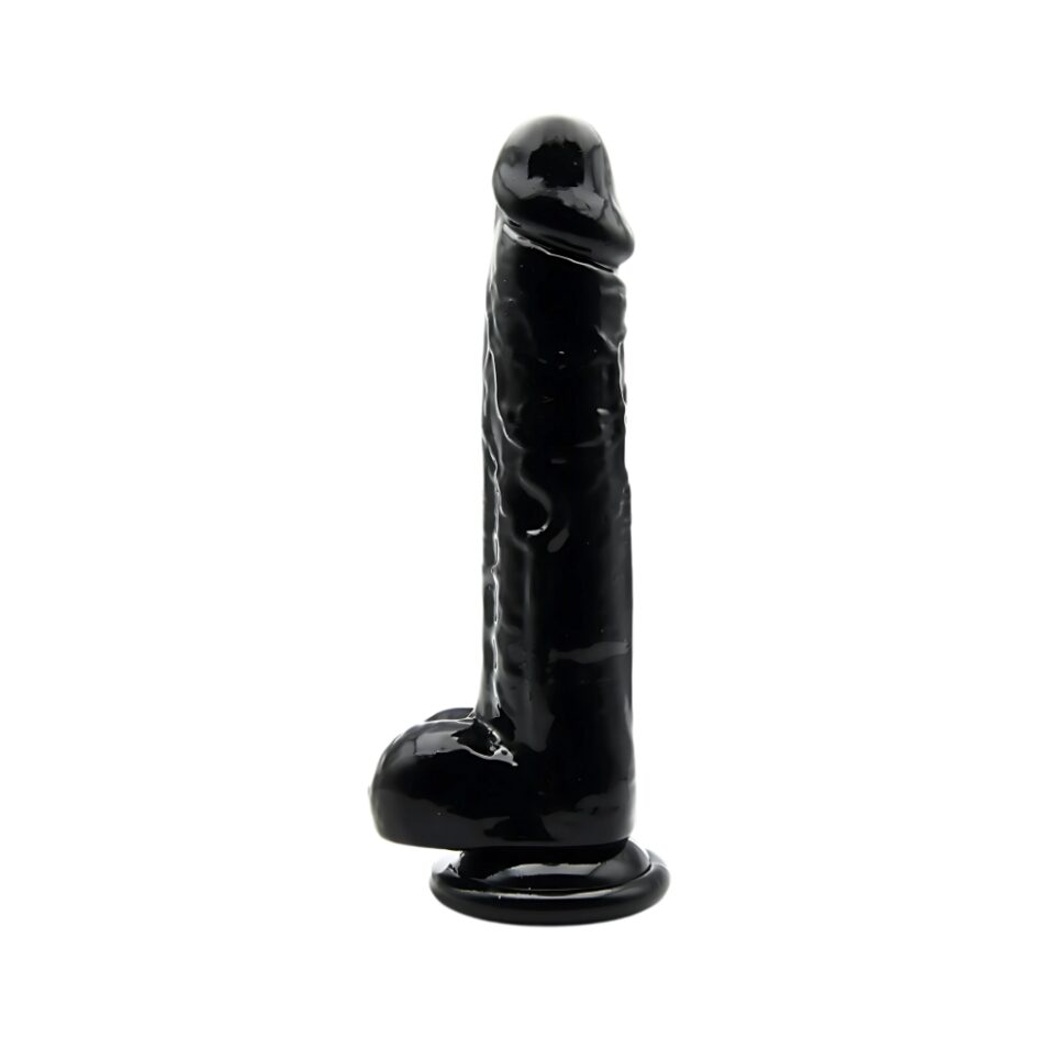 n12629 loving joy 8 inch dildo with balls black 1