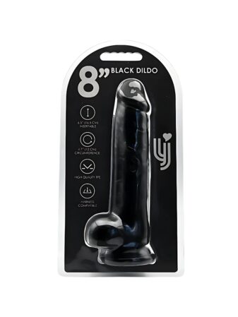 n12629 loving joy 8 inch dildo with balls black 4