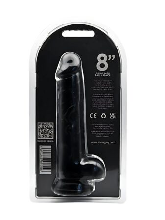 n12629 loving joy 8 inch dildo with balls black 5
