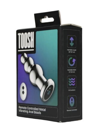 n12785 toosh remote controlled metal vibrating anal beads pkg 2