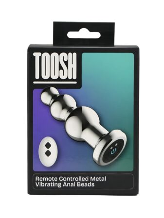 n12785 toosh remote controlled metal vibrating anal beads pkg