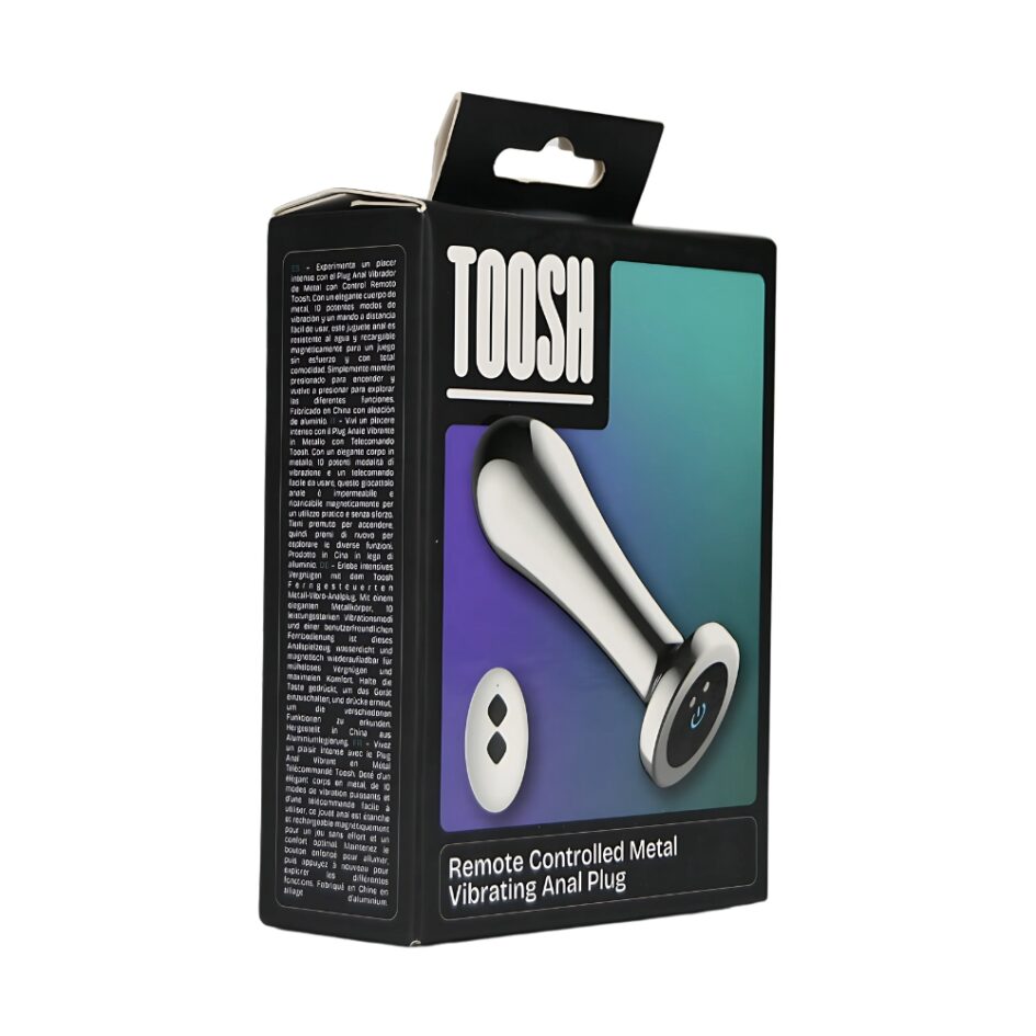 n12786 toosh remote controlled metal vibrating anal plug pkg 1