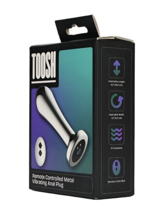 n12786 toosh remote controlled metal vibrating anal plug pkg 2