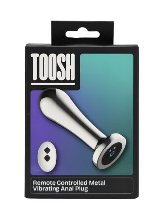 n12786 toosh remote controlled metal vibrating anal plug pkg