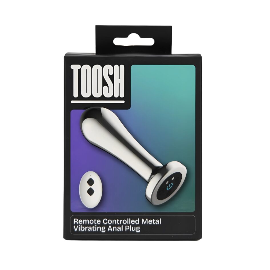 n12786 toosh remote controlled metal vibrating anal plug pkg