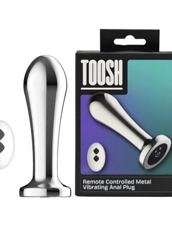 n12786 toosh remote controlled metal vibrating anal plug pkg both