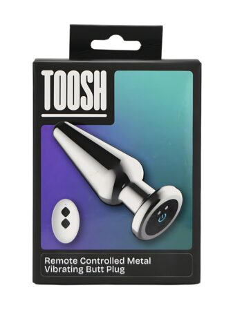 n12787 toosh remote controlled metal vibrating butt plug pkg