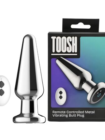 n12787 toosh remote controlled metal vibrating butt plug pkg both