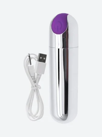 Silver USB Rechargeable Bullet Vibrator