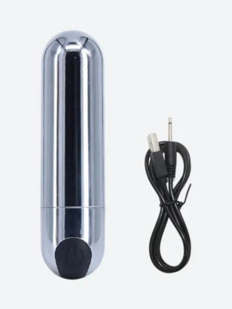 Silver USB Rechargeable Bullet Vibrator