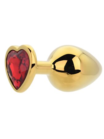 Toosh Heart Shaped Gold with Red Stone Medium